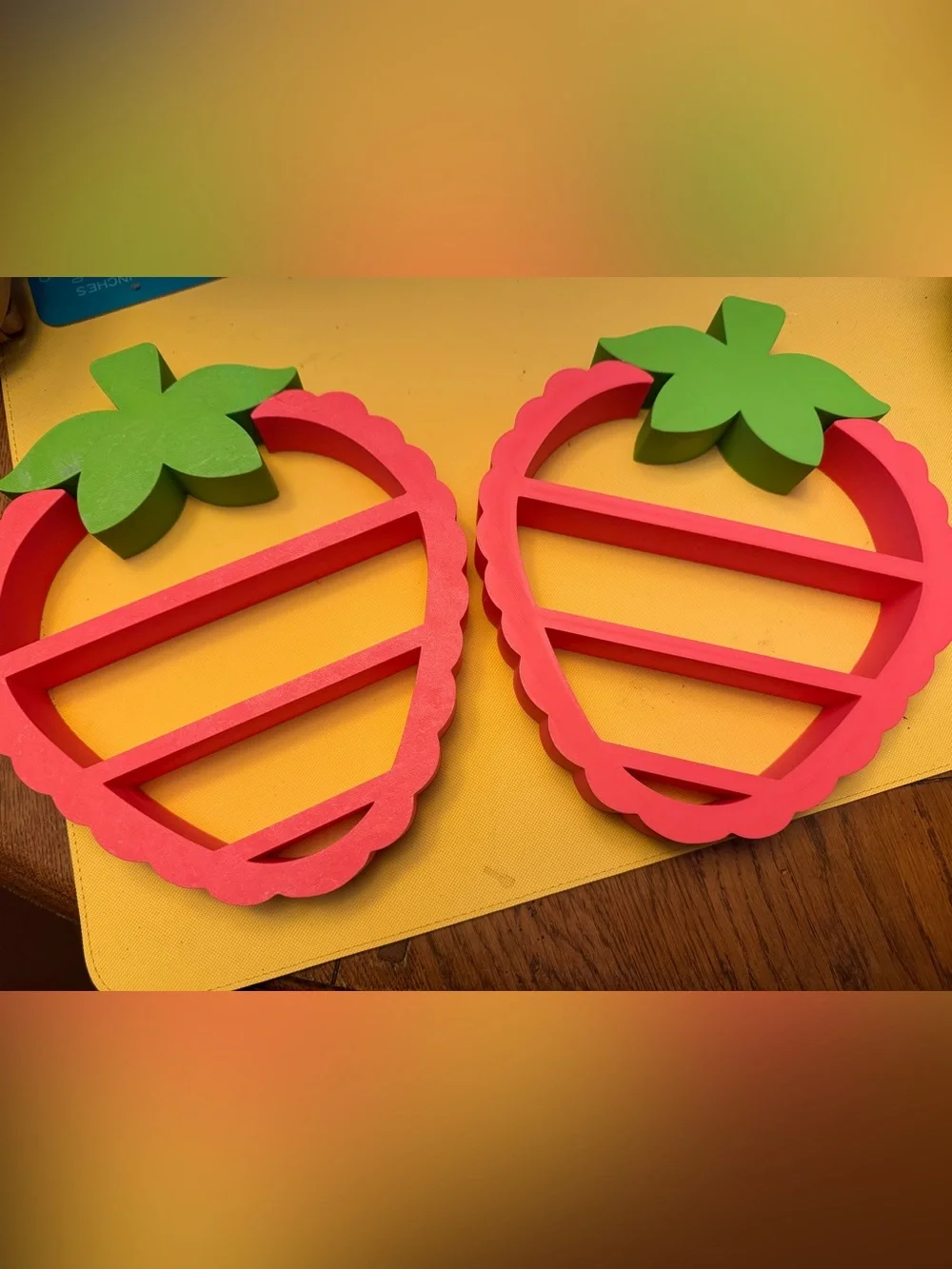 Strawberry medium set of 2 strawberry 3d printed shelves!